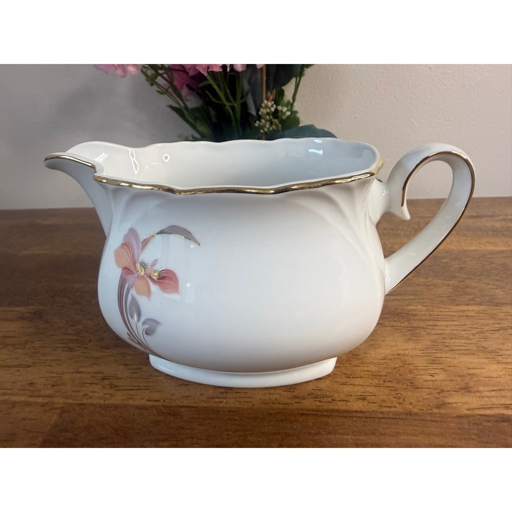 Winterling Bavaria‎ Creamer Pink Floral Gold Trim German Porcelain Pitcher